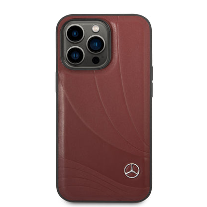 Case/Funda Mercedes Benz de Piel Estampada para iPhone 14 Pro