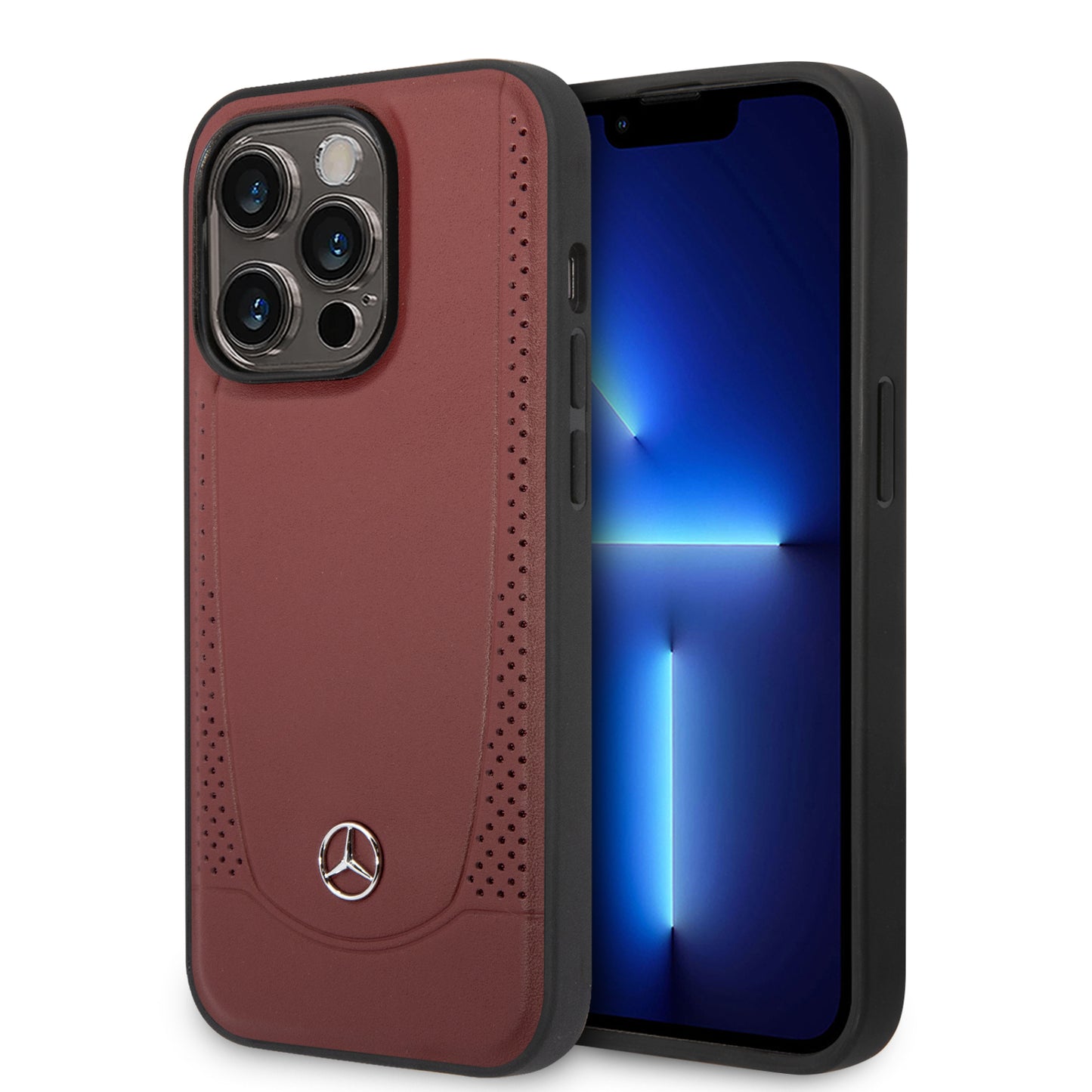 Funda Mercedes-Benz de Piel con Costura en U Negra para iPhone 14 Pro | Original