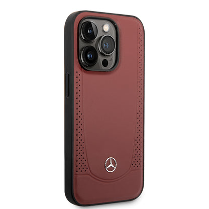 Funda Mercedes-Benz de Piel con Costura en U Negra para iPhone 14 Pro | Original