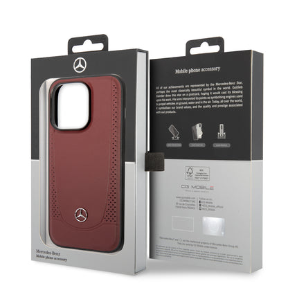 Funda Mercedes-Benz de Piel con Costura en U Negra para iPhone 14 Pro | Original