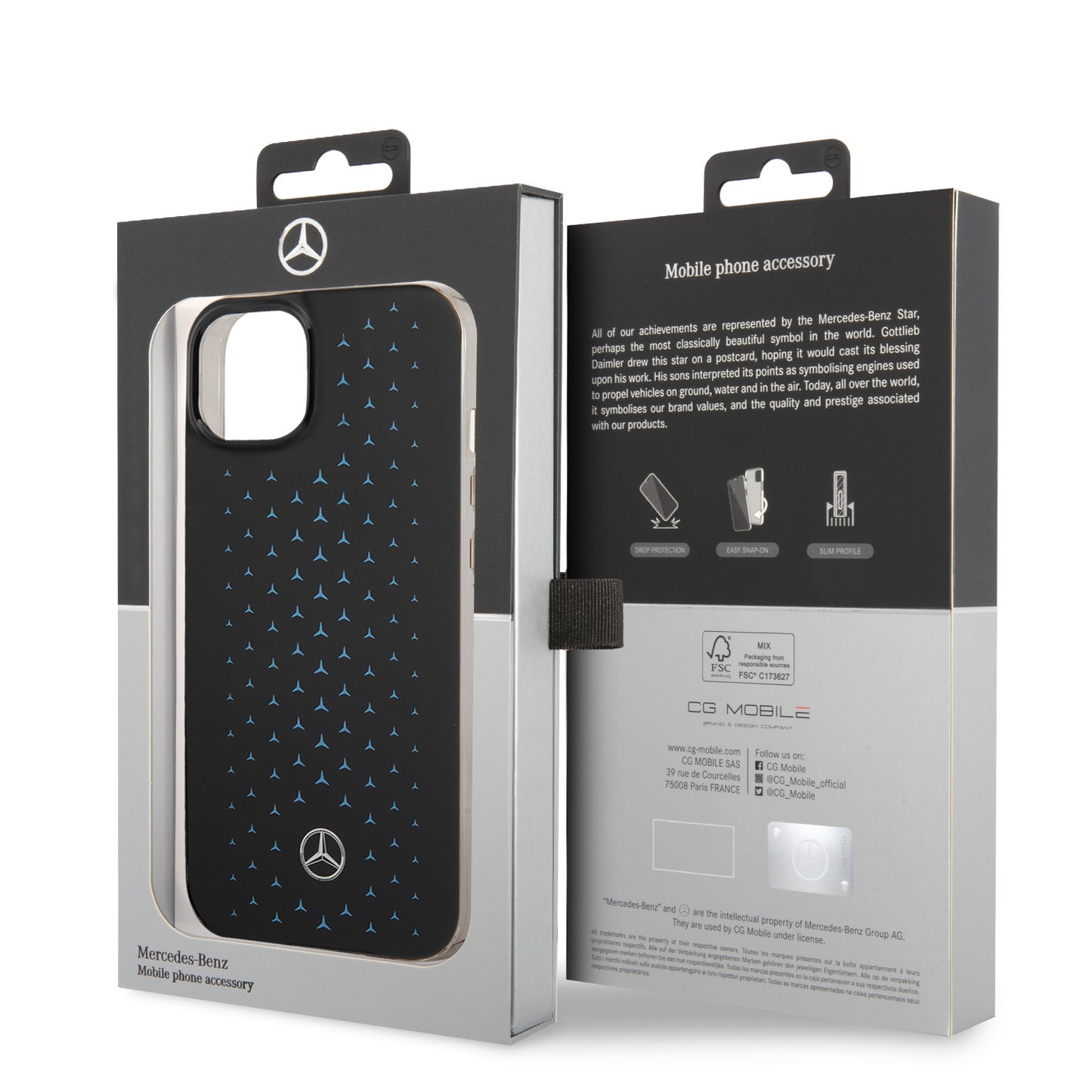 Funda Mercedes-Benz Estrella Degradada Negra para iPhone 14 Plus | Original