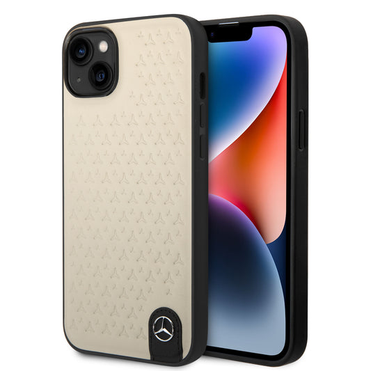 Funda Mercedes-Benz de Piel con Estrellas para iPhone 14 Plus Beige | Original