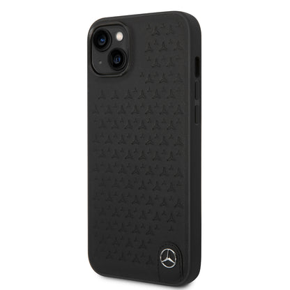 Funda Mercedes-Benz de Piel Grabada para iPhone 14 Plus Negra | Original