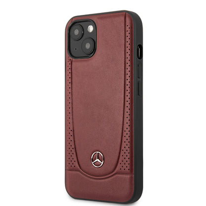 Funda Mercedes-Benz de Piel Roja con Costura en U para iPhone 14 Plus | Original