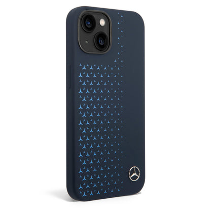 Funda Mercedes-Benz de Silicón Azul con Estrellas para iPhone 14 | Original