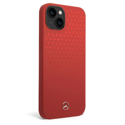 Funda Mercedes-Benz de Silicón Roja con Estrellas para iPhone 14 | Original