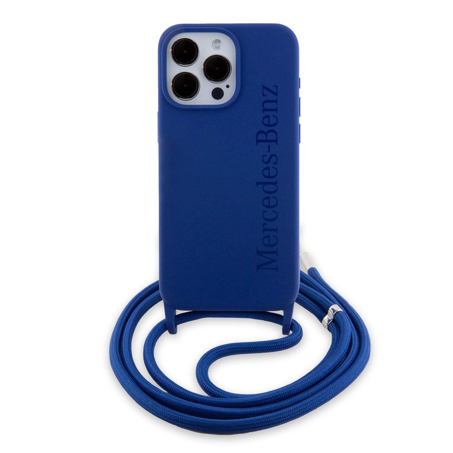 Funda Mercedes-Benz de Silicón con Correa para iPhone 15 Pro Max Azul | Original