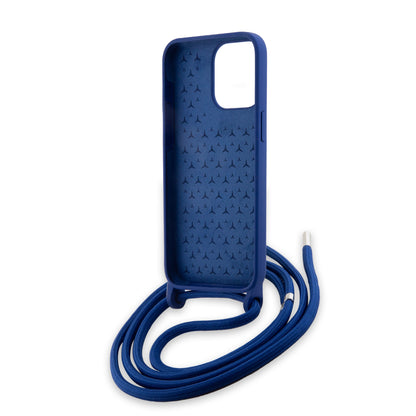 Funda Mercedes-Benz de Silicón con Correa para iPhone 15 Pro Max Azul | Original