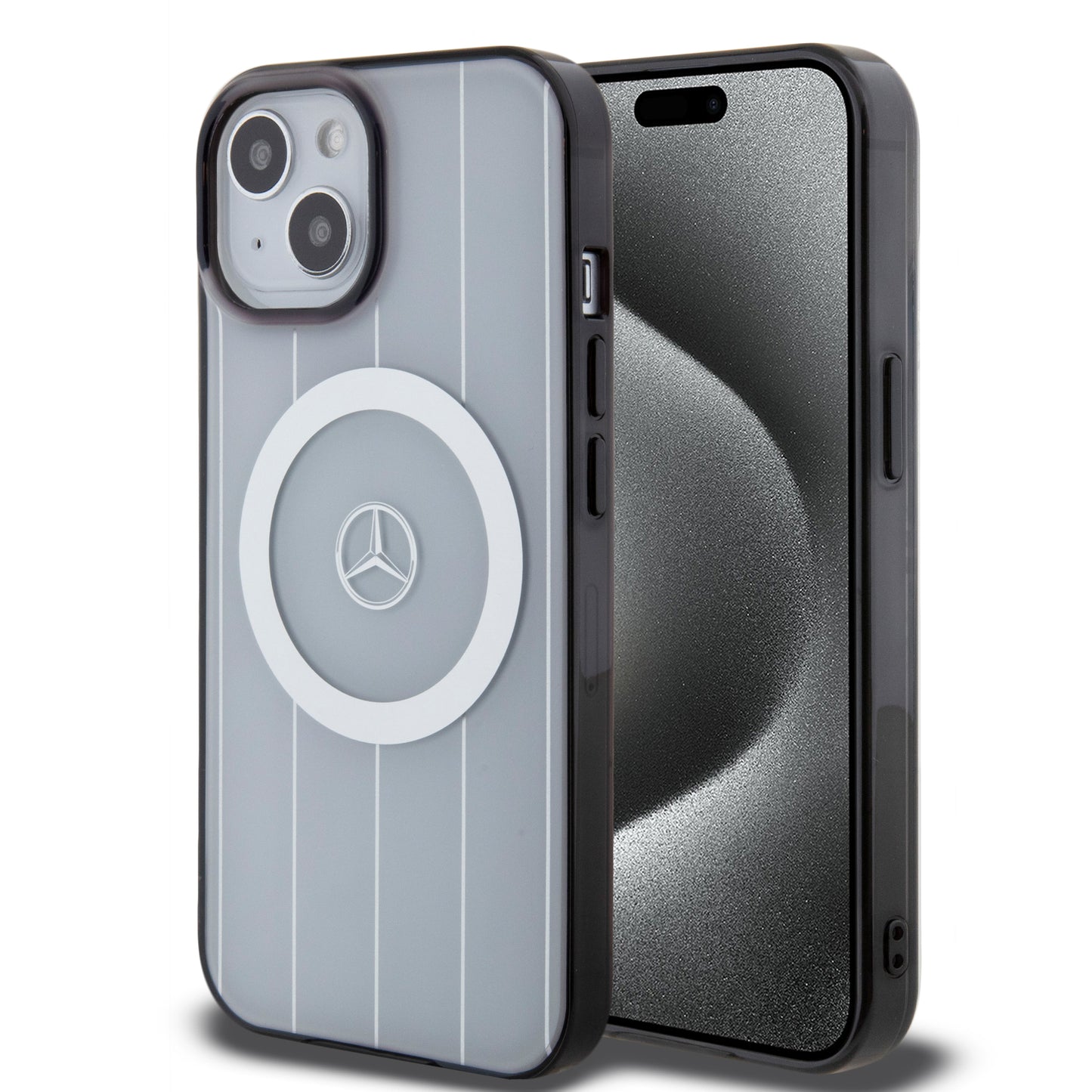 Funda Mercedes-Benz con Líneas y MagSafe para iPhone 15 Blanca | Original