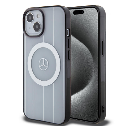 Funda Mercedes-Benz con Líneas y MagSafe para iPhone 15 Blanca | Original