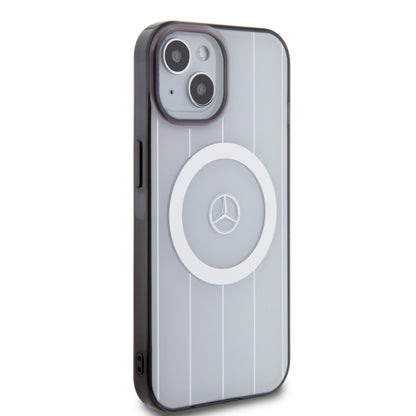 Funda Mercedes-Benz con Líneas y MagSafe para iPhone 15 Blanca | Original