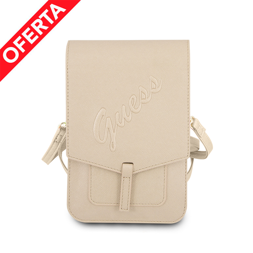 Case/Wallet Bag Guess Color Beige con Logo Grabado