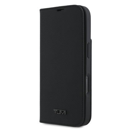 Funda TUMI de Cuero con Soporte para iPhone 16 Pro Negra