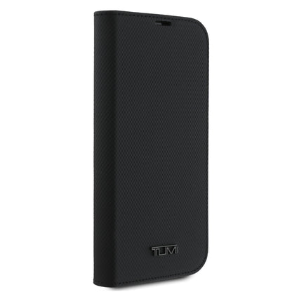 Funda TUMI de Cuero con Soporte para iPhone 16 Pro Negra