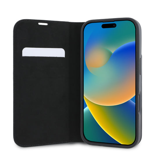 Funda TUMI de Cuero con Soporte para iPhone 16 Pro Negra