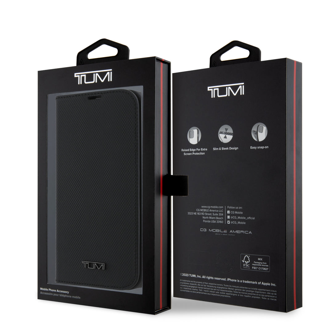Funda TUMI Original iPhone 16 Pro Cuero Soporte Negra