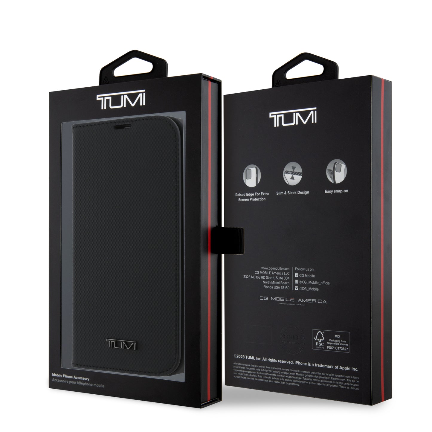 Funda TUMI de Cuero con Soporte para iPhone 16 Pro Negra