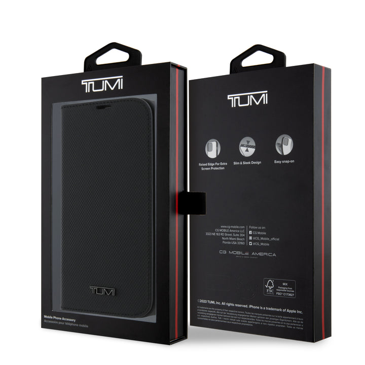 Funda TUMI Original iPhone 16 Pro Cuero Soporte Negra
