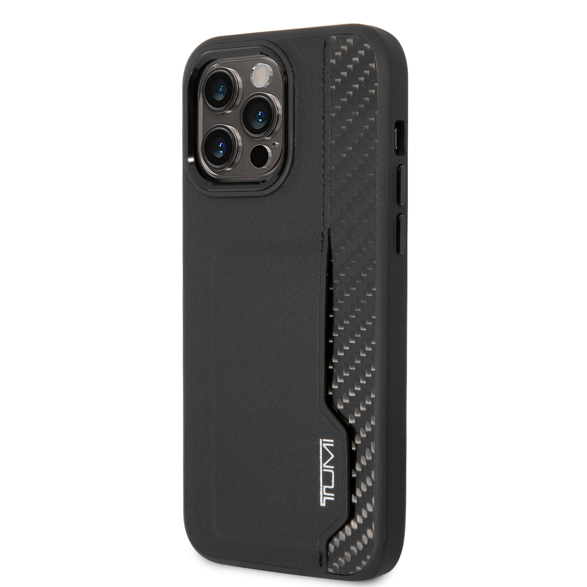 Funda Tumi Piel y Fibra de Carbono con Tarjetero para iPhone 14 Pro Max