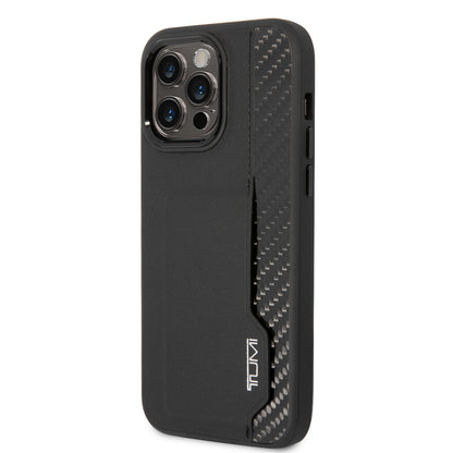 Funda Tumi Piel y Fibra de Carbono con Tarjetero para iPhone 14 Pro Max