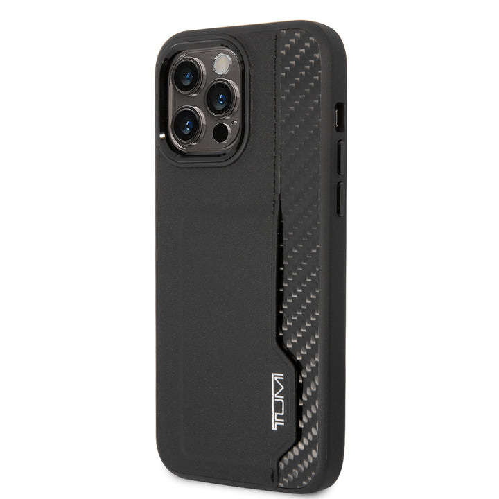 Funda Tumi Piel y Fibra de Carbono con Tarjetero para iPhone 14 Pro Max