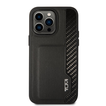 Funda Tumi Piel y Fibra de Carbono con Tarjetero para iPhone 14 Pro Max