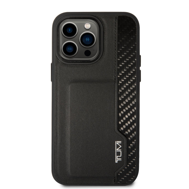 Funda Tumi Piel y Fibra de Carbono con Tarjetero para iPhone 14 Pro Max