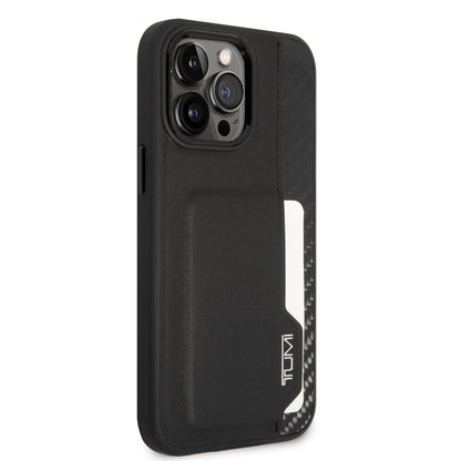 Funda Tumi Piel y Fibra de Carbono con Tarjetero para iPhone 14 Pro Max