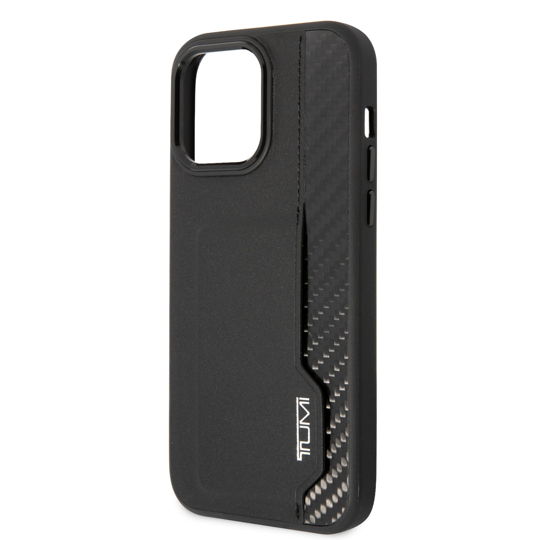 Funda Tumi Piel y Fibra de Carbono con Tarjetero para iPhone 14 Pro Max