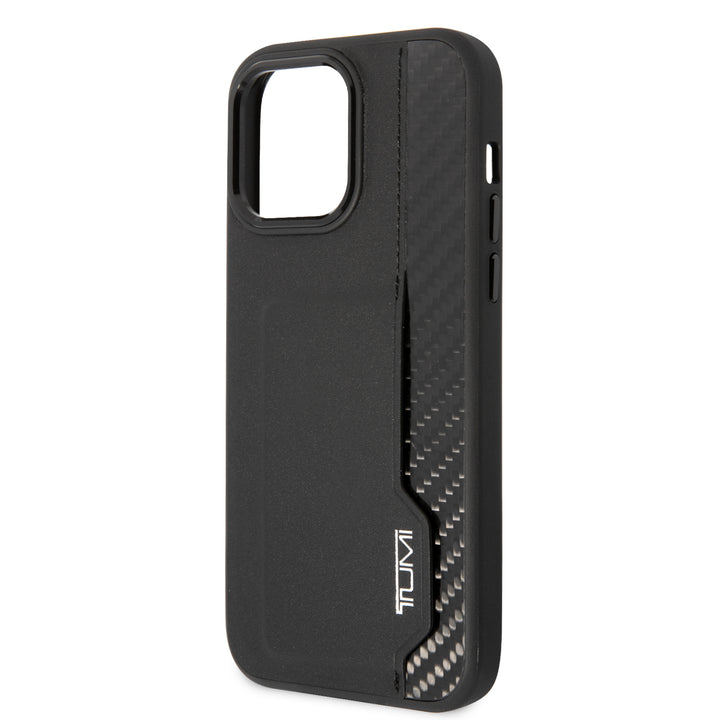 Funda Tumi Piel y Fibra de Carbono con Tarjetero para iPhone 14 Pro Max