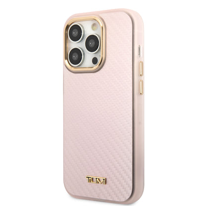 Case/Funda Tumi Aluminio y Fibra de Carbono Color Rosa para iPhone 14 Pro Max