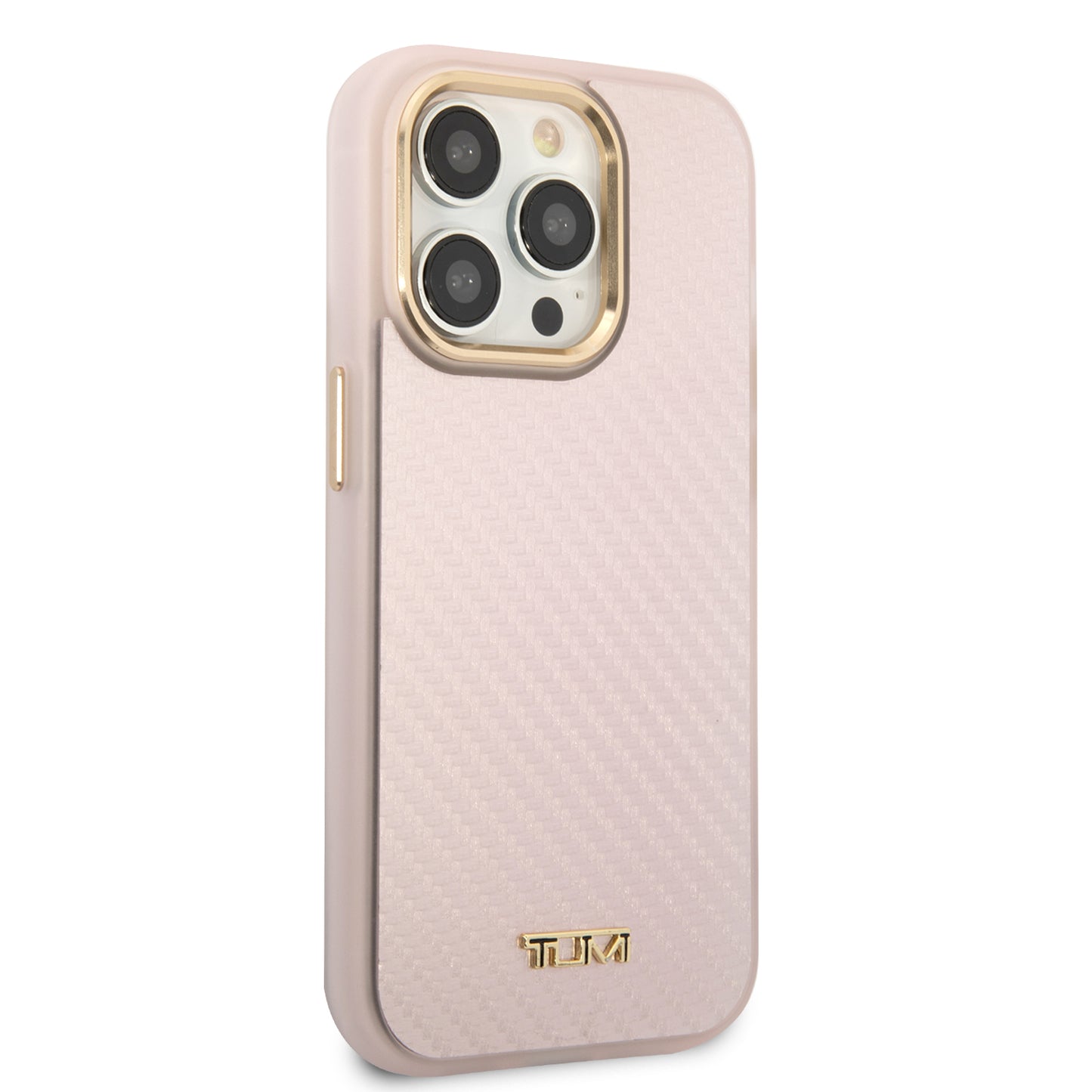 Case/Funda Tumi Aluminio y Fibra de Carbono Color Rosa para iPhone 14 Pro Max