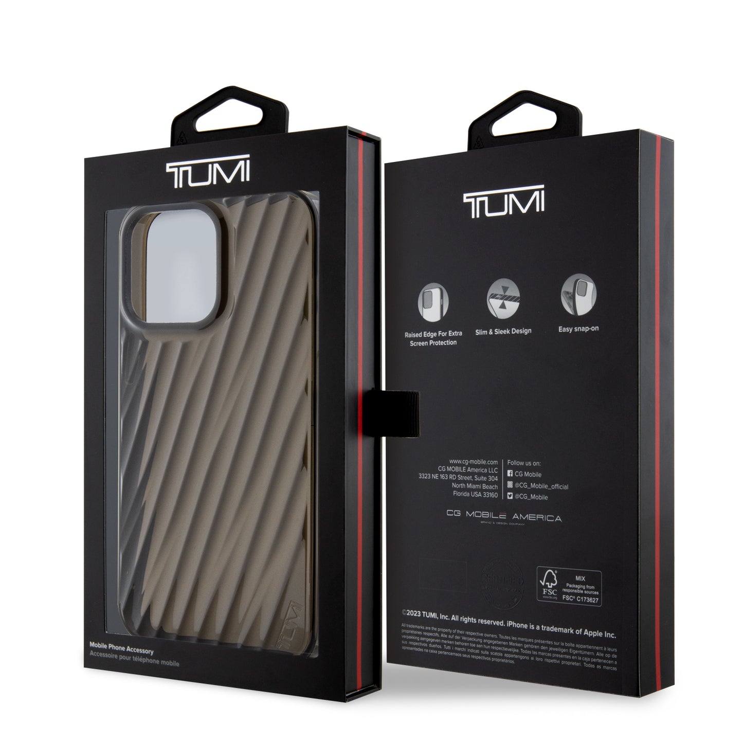 Case TUMI Bordes Negros para iPhone 15 Pro Max – Funda Premium Resistente y Elegante