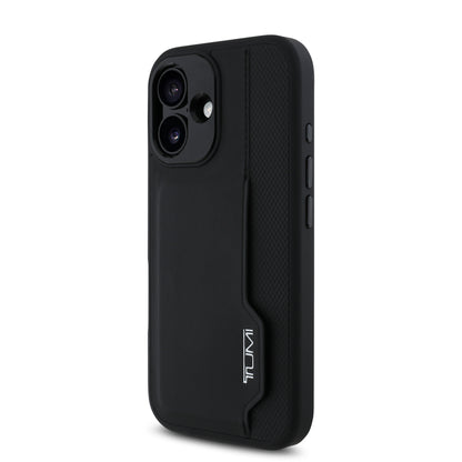 Tumi Hc Leather Case Black con Ranura para Tarjetas Vertical | iPhone 16