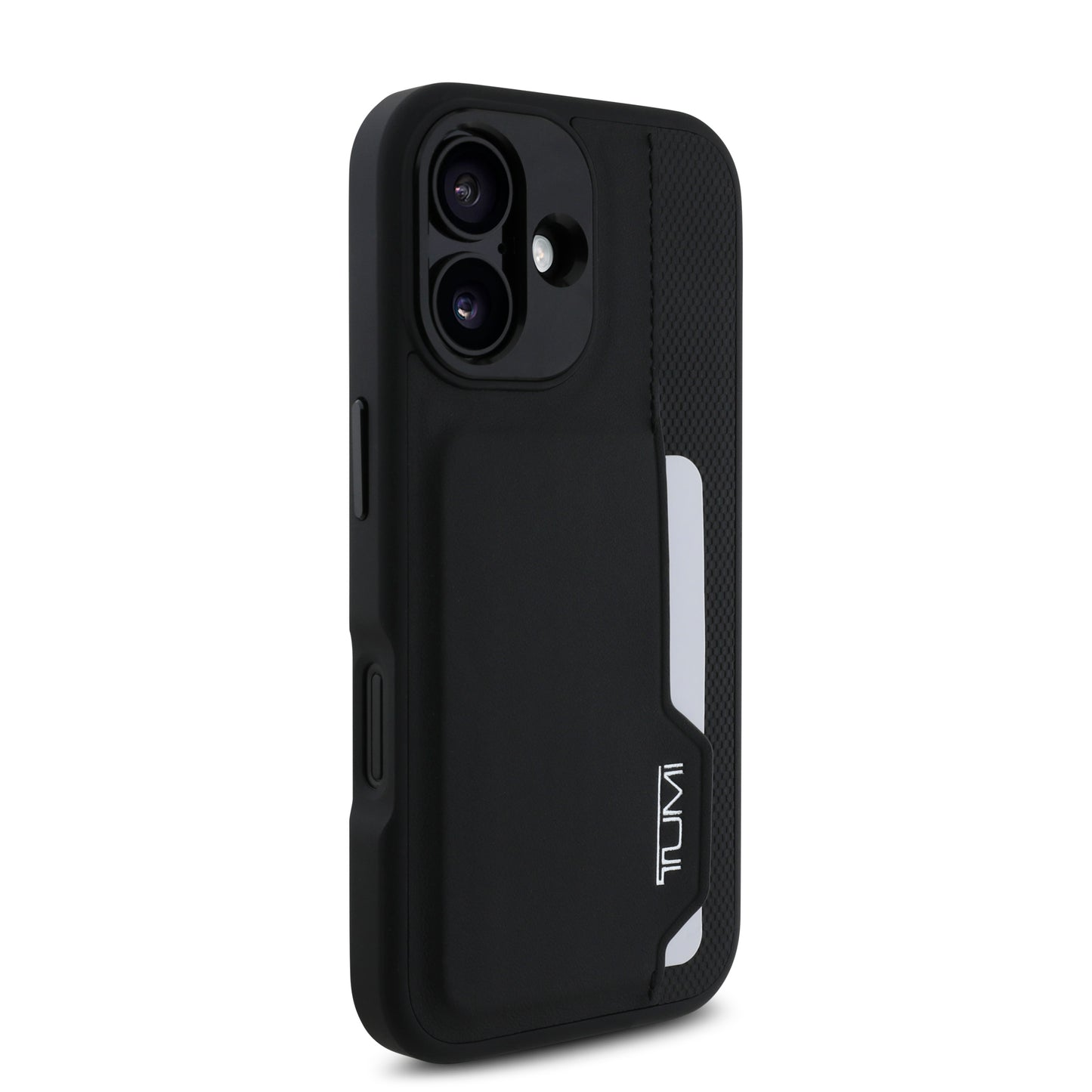 Tumi Hc Leather Case Black con Ranura para Tarjetas Vertical | iPhone 16