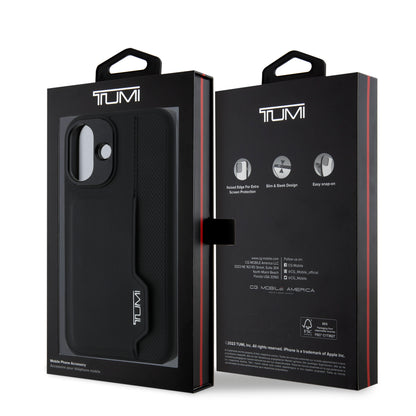 Tumi Hc Leather Case Black con Ranura para Tarjetas Vertical | iPhone 16