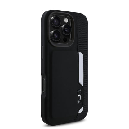 Tumi Hc Leather Case Black con Ranura para Tarjetas Vertical | iPhone 16 Pro Max