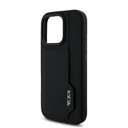 Tumi Hc Leather Case Black con Ranura para Tarjetas Vertical | iPhone 16 Pro Max