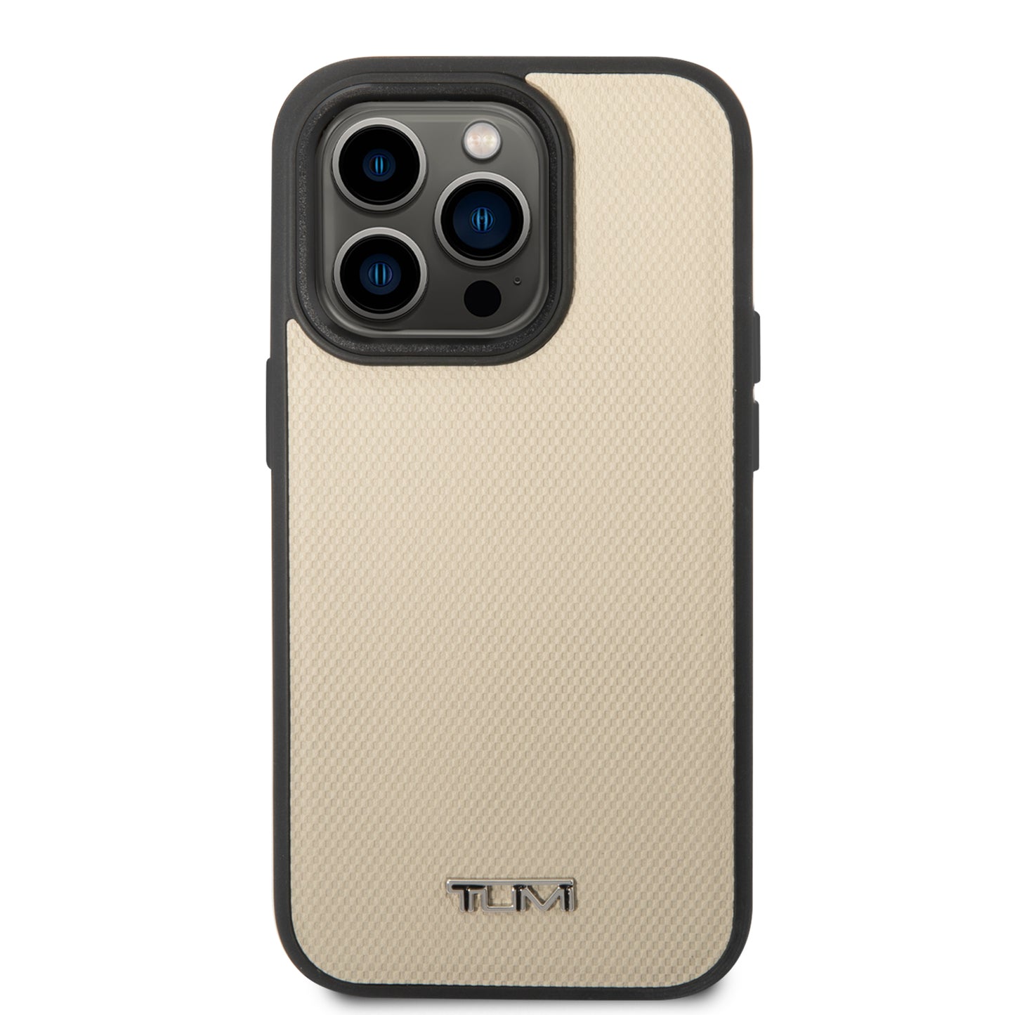 Funda TUMI Beige con Logo Metálico y MagSafe para iPhone 14 Pro