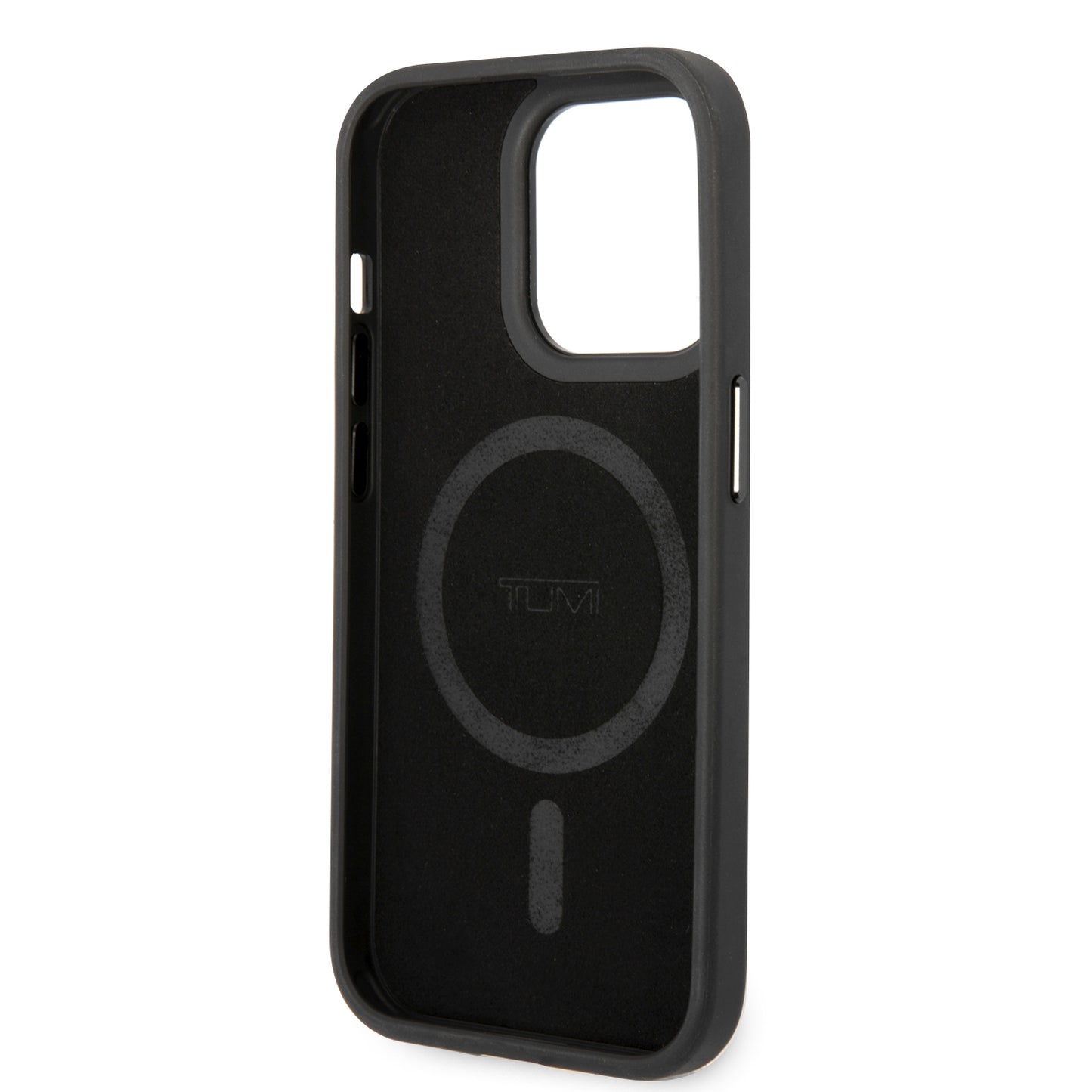 Funda TUMI Beige con Logo Metálico y MagSafe para iPhone 14 Pro