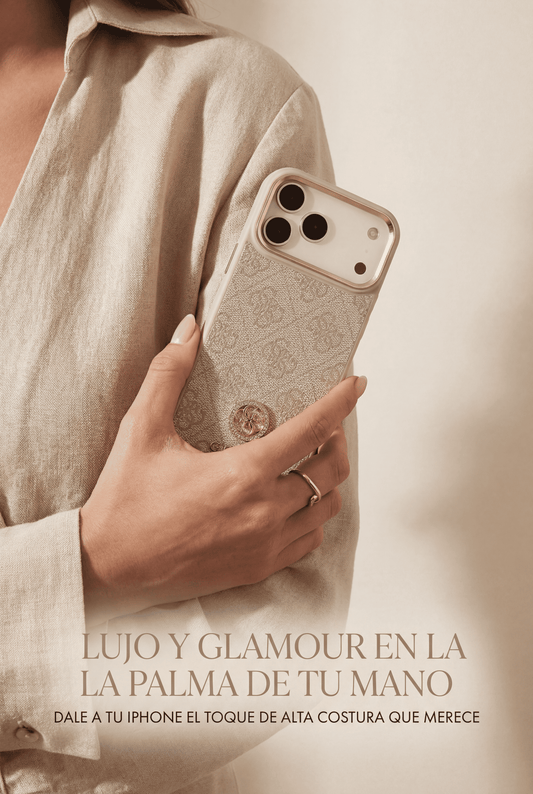 Funda Guess Rosa con Diamantes y Logo 4G para iPhone 17 Pro Max