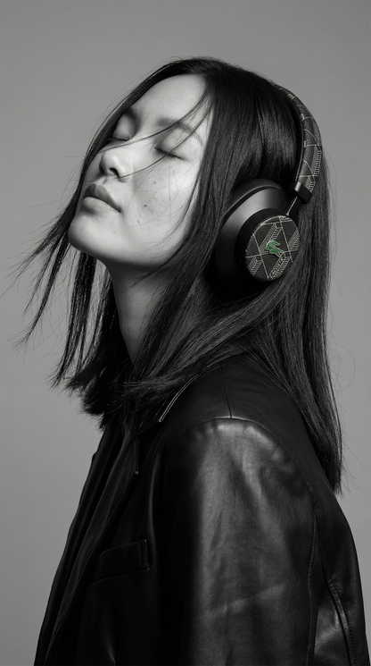 Auriculares Lacoste Diadema Bluetooth con Monograma Negro | Audio Premium Inalámbrico