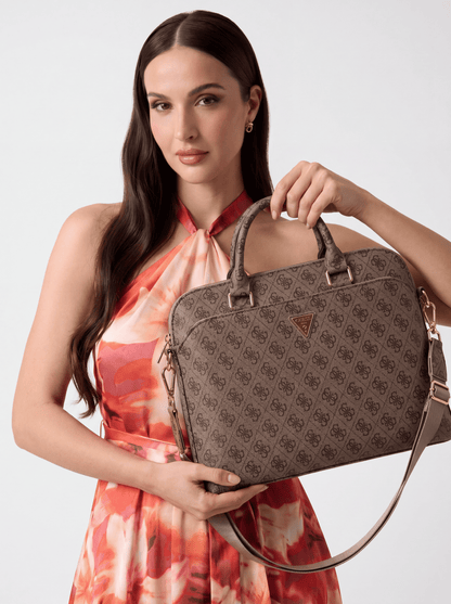 Portafolio Guess 4G Logo Triángulo 15" Café