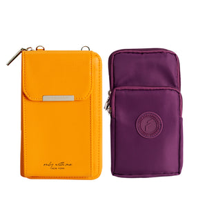 Cartera Forward de Vinil Morado + Cartera Forward Tipo Piel Amarillo