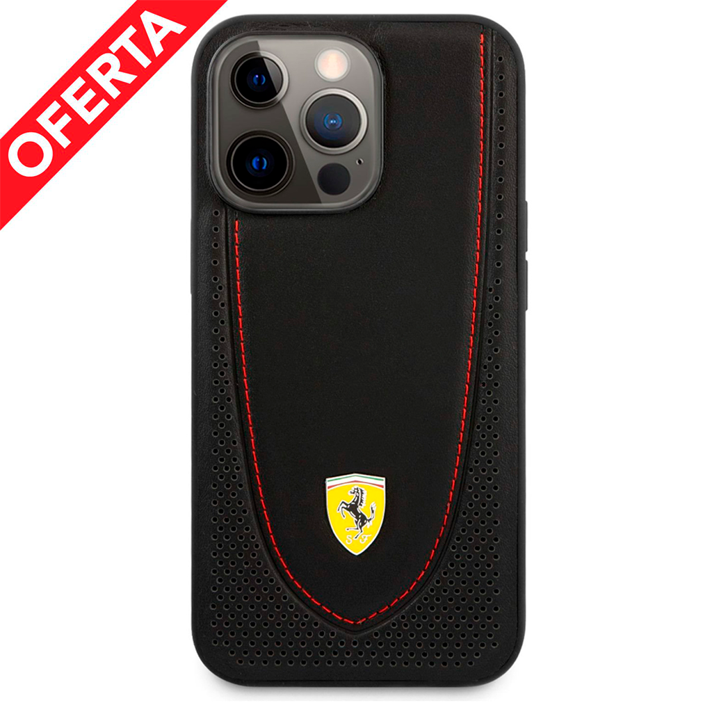 Funda Ferrari de Piel con Costura Roja iPhone 13 Pro Max