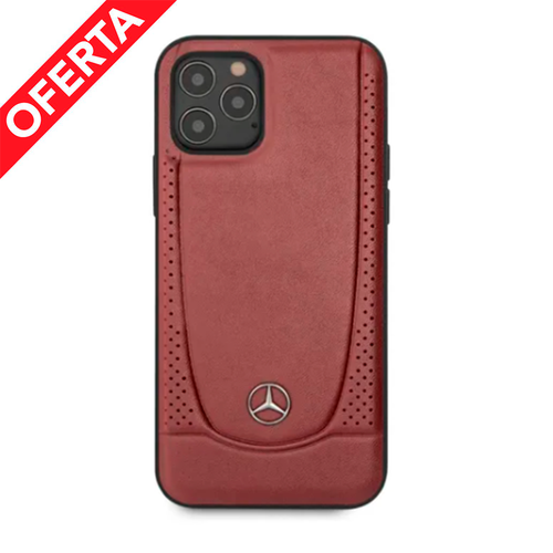 Case/Funda Mercedes Benz de Piel con Costura U Color Rojo iPhone 13 Pro Max