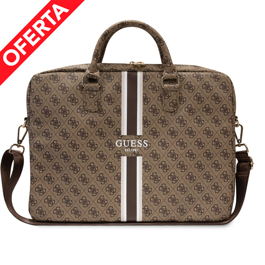 Bolso/Portafolio Guess Diseño 4G y Printed Stripes Color Cáfe