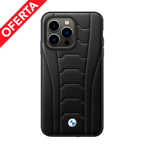 Case/Funda BMW de Piel Grabada Color Negro iPhone 13 Pro Max
