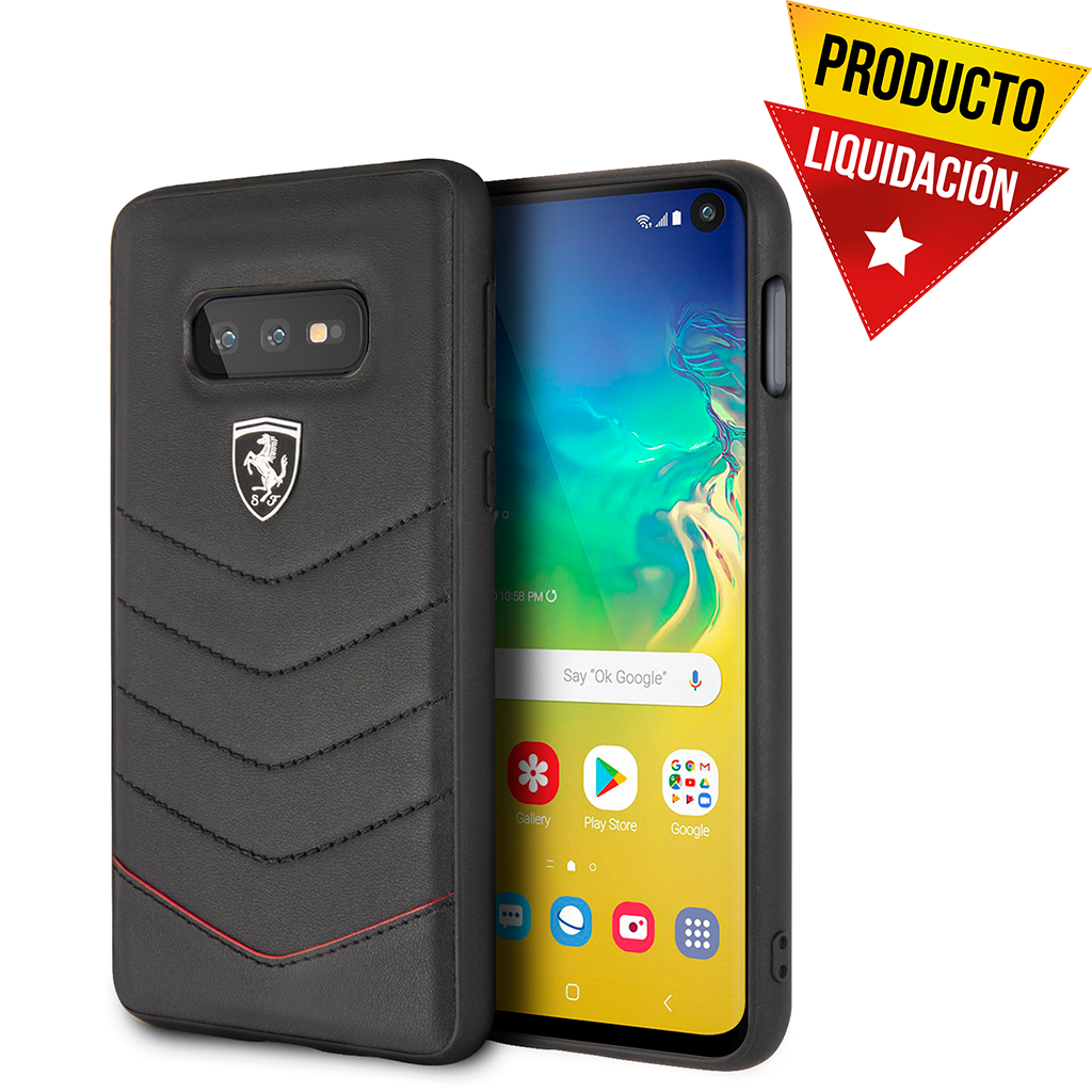 Funda Case Ferrari Piel Negra Flechas Samsung S10e