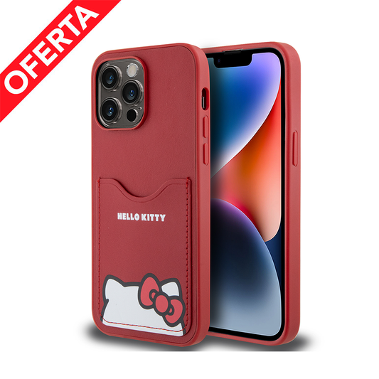 Case Hello Kitty Logo Orejas Kitty con Tarjetero iPhone 15 Pro Max